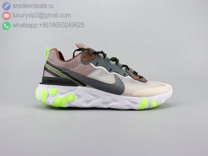 NIKE EPIC REACT ELEMENT 87 UNDERCOVER BROWN GREY GREEN UNISEX RUNNING SHOES